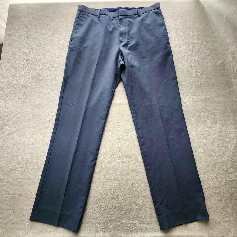 Banana Republic Non-Iron Slim Fit Pants Mens 36x34 Blue Neatweave Formal Office